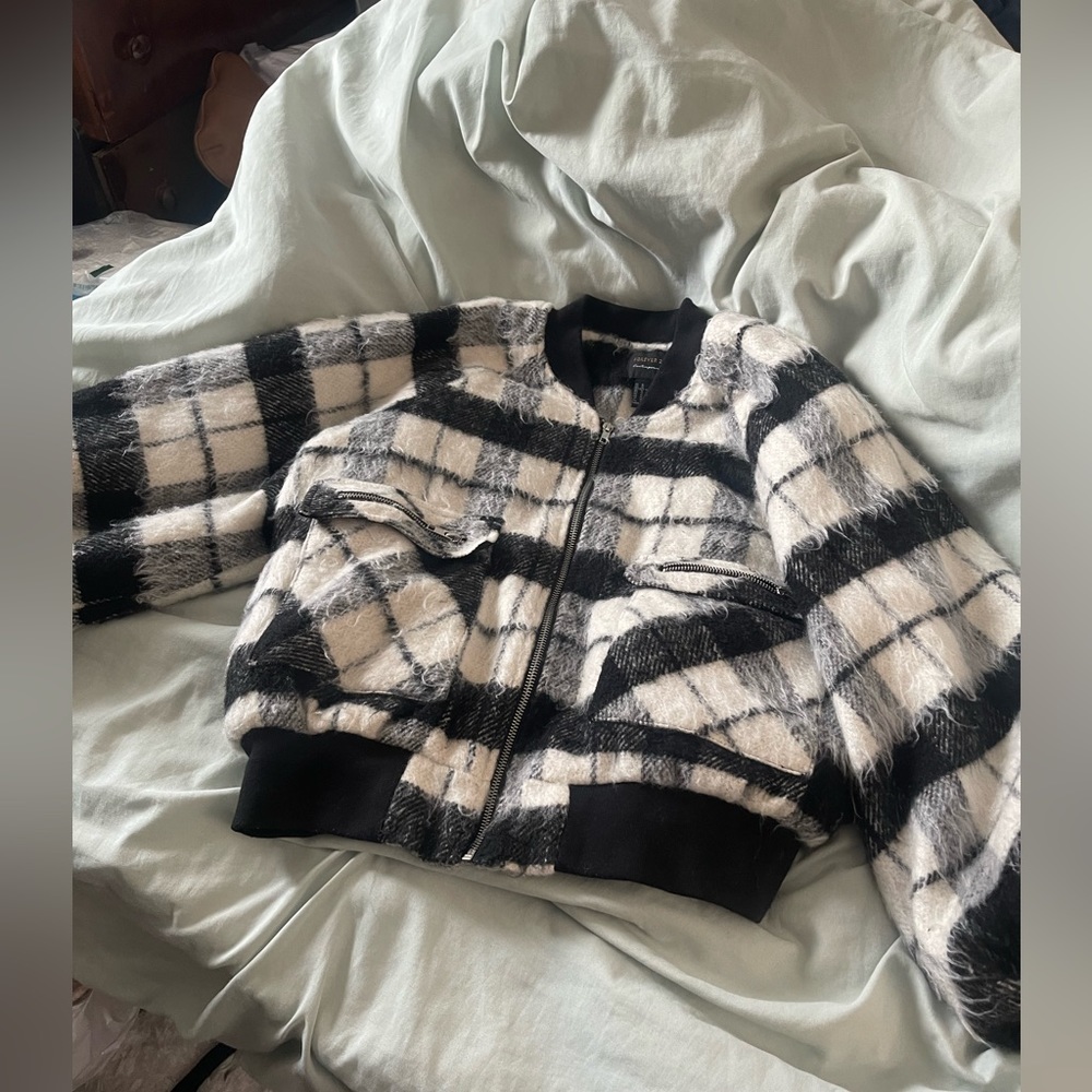 Forever 21 fuzzy crop jacket